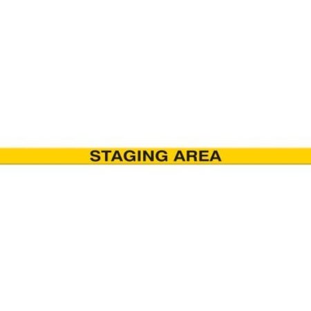 ACCUFORM Accuform Tough-Mark Heavy-Duty Message Strip, Staging Area, 3inx48in PTP222